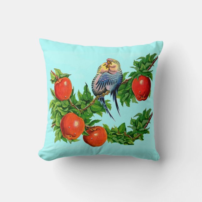 Parakete in Liebe Kissen (Vorderseite)