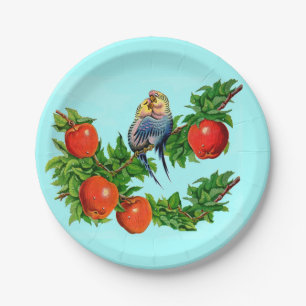 Parakete in Liebe Pappteller