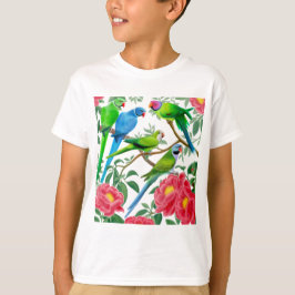Parakets und Peonies T-Shirt