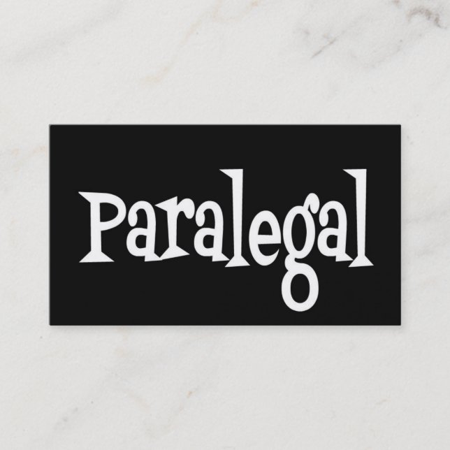 Paralegal Black and White Business Card Visitenkarte (Vorderseite)