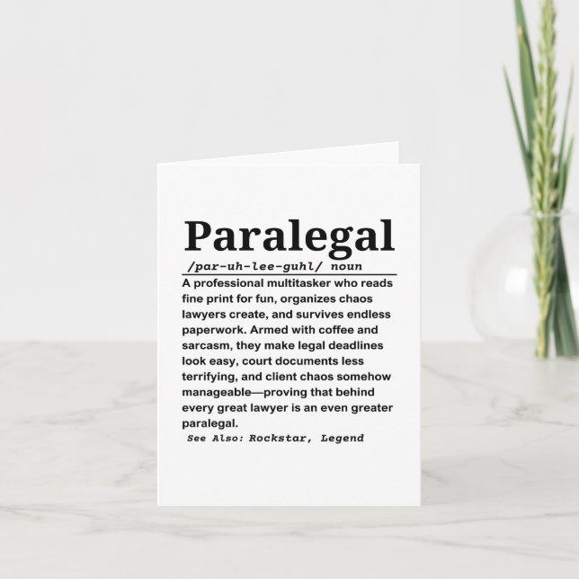 Paralegal Karte (Vorderseite)