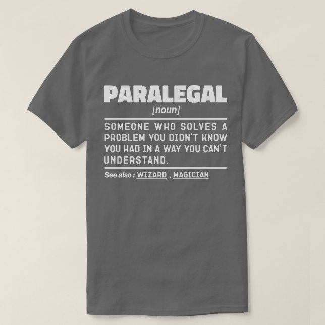 Paralegal Noun Definition Rechtsassistent Spaß T-Shirt (Design vorne)