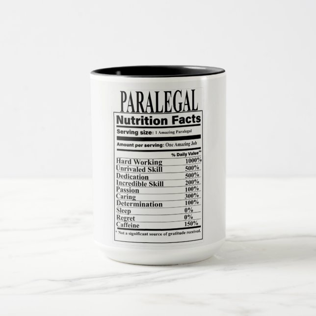 Paralegal Nutrition Fakten Tasse (Zentrum)