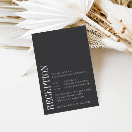 parallel | Moderne Schwarz/Weiß Hochzeitsempfehlun Begleitkarte