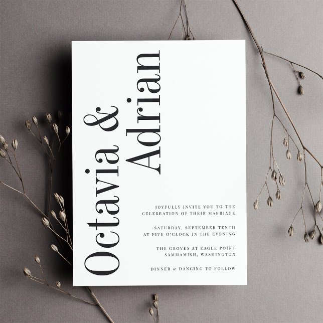 parallel | Moderne Schwarz-Weiß-Typografie Einladung (Von Creator hochgeladen)