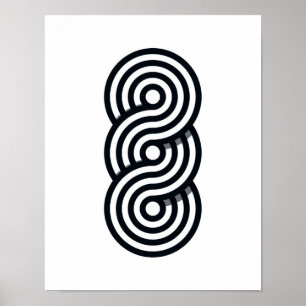 Parallele Linien Kunst-Druck - Schwarzweiss-Linie Poster