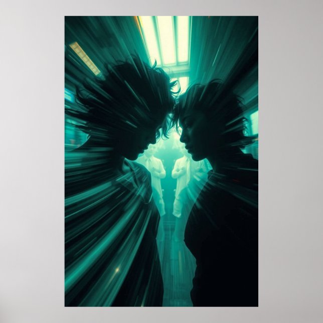 Parallelpuls - Neon SciFi Art Print Poster (Vorne)