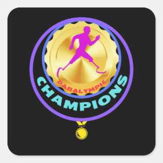 Paralympische Champions Quadratischer Aufkleber