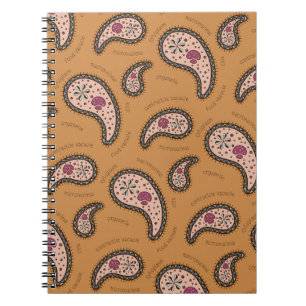 Paramecia Paisley Anpassbare Biologie-Lattebraun Notizblock