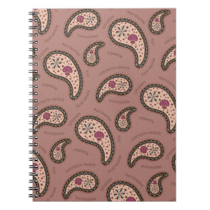 Paramecia Paisley Anpassbare Biologie Mocha Braun Notizblock