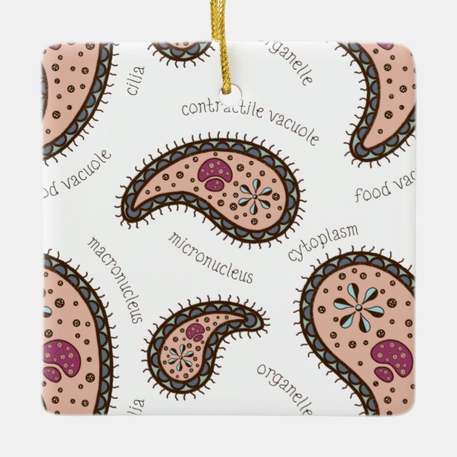 Paramecia Paisley Biology Science White Keramikornament (Vorderseite)