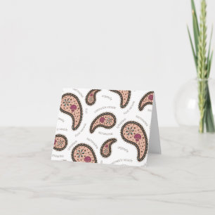 Paramecia Paisley personalisierbare Biologie Weiß Dankeskarte