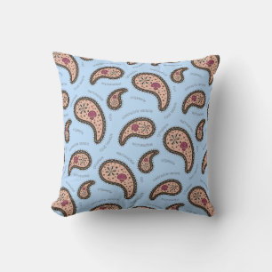 Paramecien Paisley Biologie Wissenschaft Blau Kissen