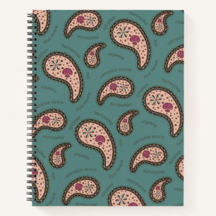 Paramecien Paisley Biologie Wissenschaft Teal Notizbuch