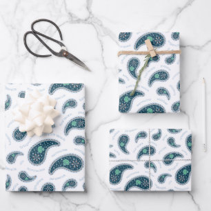 Paramecien Paisley Protozoen Biologie Wissenschaft Geschenkpapier Set