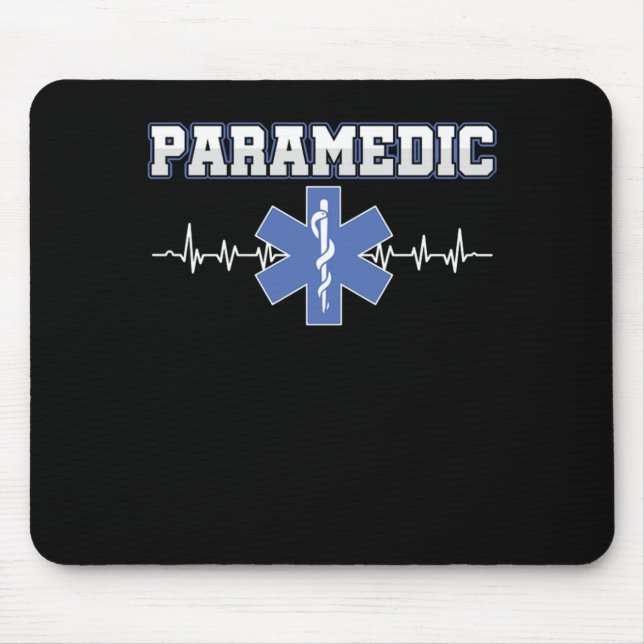 Paramedic Caduceus Heartbeat EMT EMS Doctor Nurse Mousepad (Vorne)