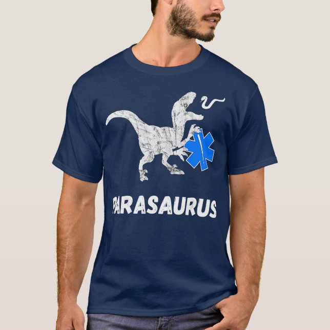 Paramedic Dinosaurier Funny EMT Dino First TRex T-Shirt (Vorderseite)