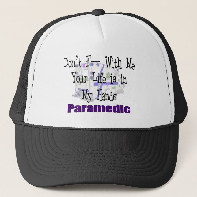 Paramedic "Don't F— With me" Truckerkappe (Vorderseite)