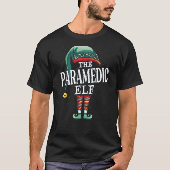 Paramedic Elf Christmas Group Xmas Pajama Party T-Shirt (Vorderseite)