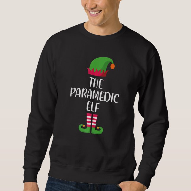 Paramedic Elf Family Matching Group Christmas Paja Sweatshirt (Vorderseite)
