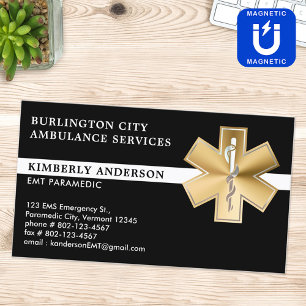 Paramedic EMS EMT Ambulance Emergency Medical Logo Magnetische Visitenkarte