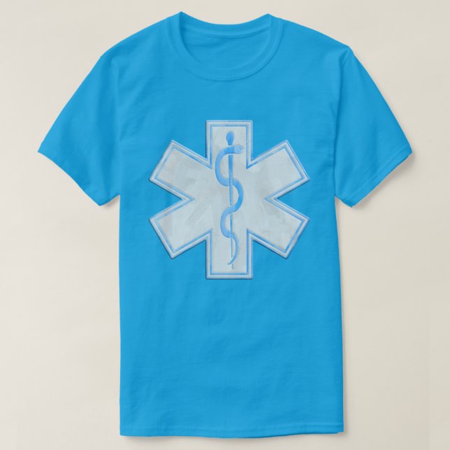 Paramedic EMT Blue Aquamarin T-Shirt (Design vorne)