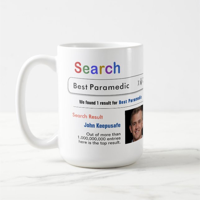 Paramedic Funny Custom Best Search Geschenk Tasse (Links)
