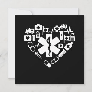 Paramedic Heart Paramedic Caduceus Doctor EMS EMT Einladung