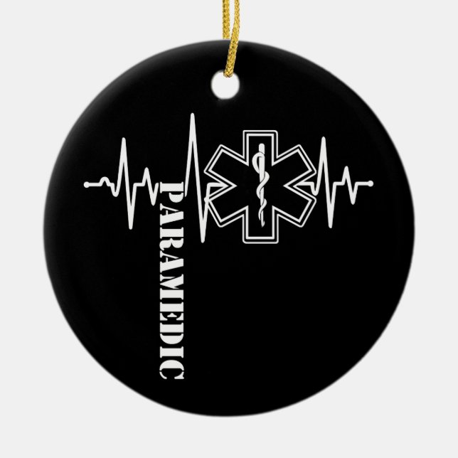 Paramedic Heartbeat Nurse Doctor Keramik Ornament (Vorne)