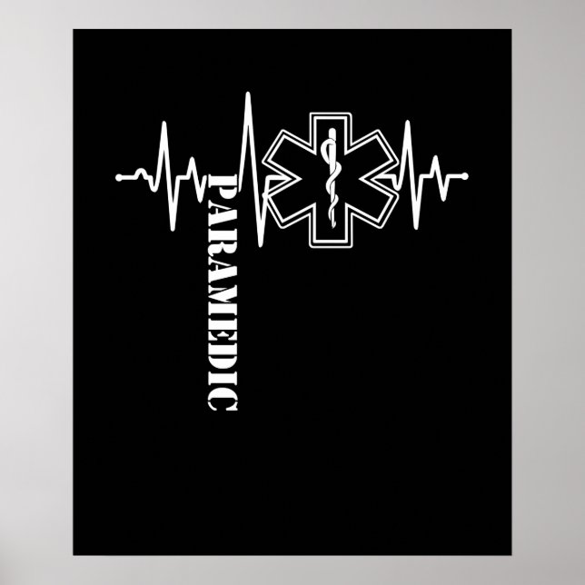 Paramedic Heartbeat Nurse Doctor Poster (Vorne)