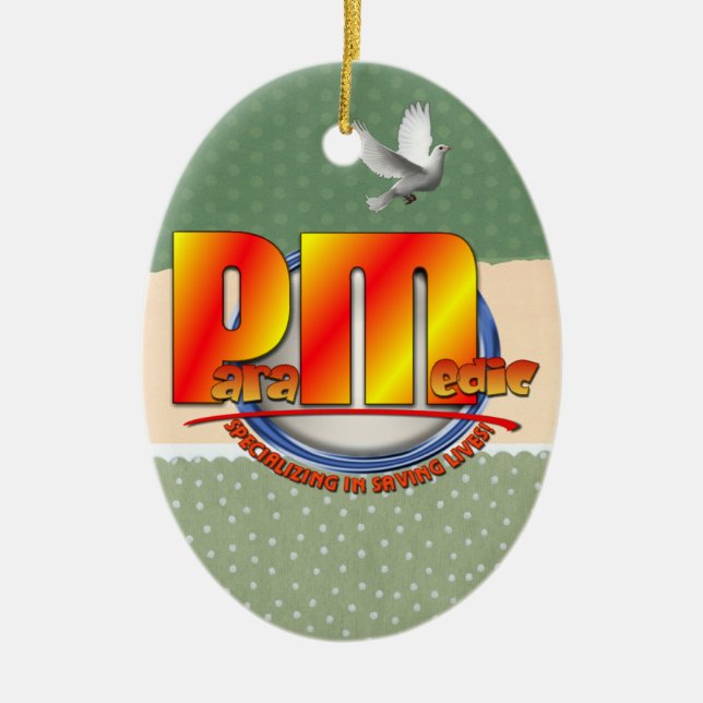 PARAMEDIC-LOGO KERAMIK ORNAMENT (Vorne)