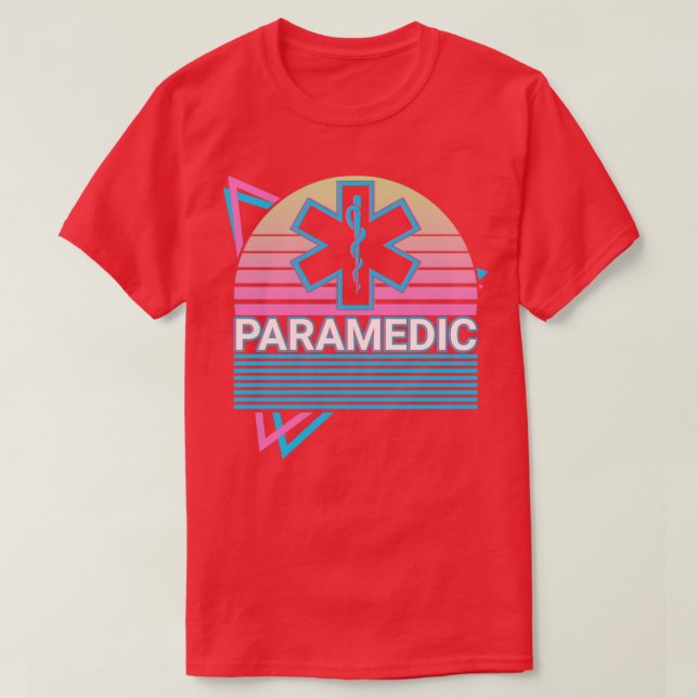 Paramedic Nurse Medic EMS EMT Lifesaver Retro Gesc T-Shirt (Design vorne)