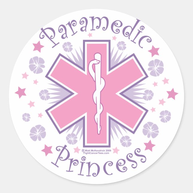 Paramedic Princess Runder Aufkleber (Vorderseite)