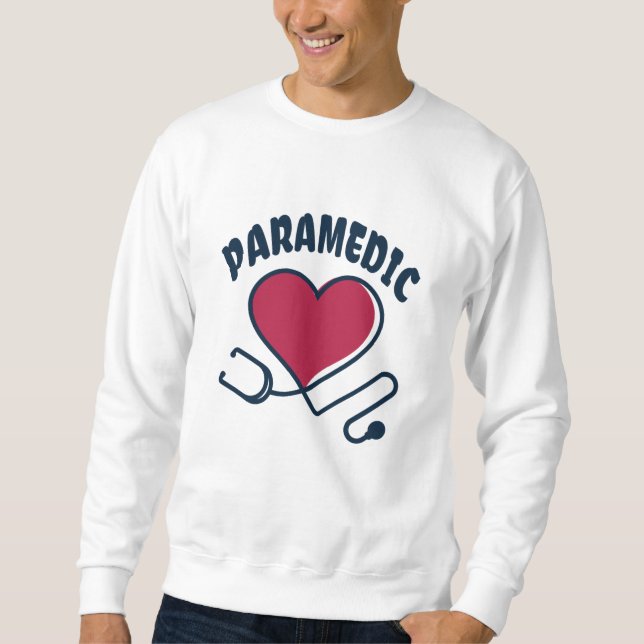 Paramedic Stethoskop mit Herz Sweatshirt (Vorderseite)