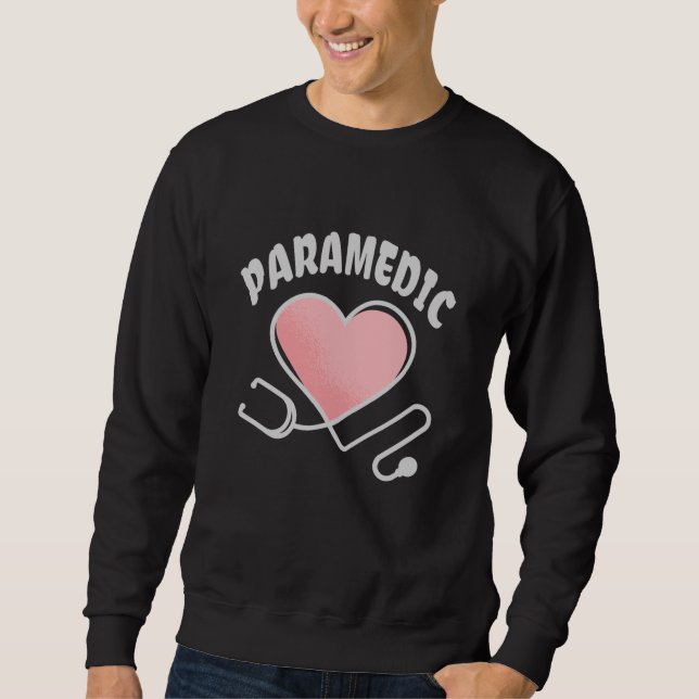 Paramedic Stethoskop mit Herz Sweatshirt (Vorderseite)