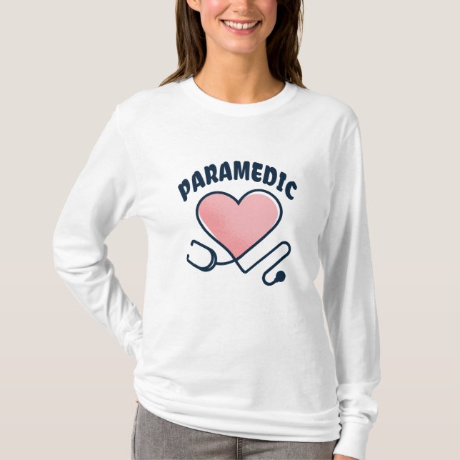 Paramedic Stethoskop mit Herz T-Shirt (Vorderseite)