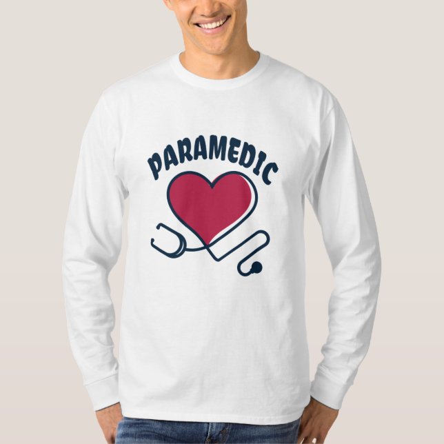 Paramedic Stethoskop mit Herz T-Shirt (Vorderseite)