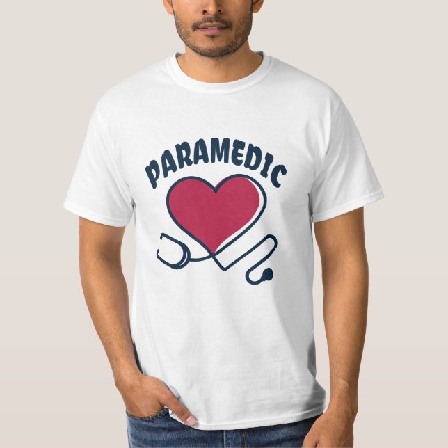 Paramedic Stethoskop mit Herz T-Shirt (Vorderseite)