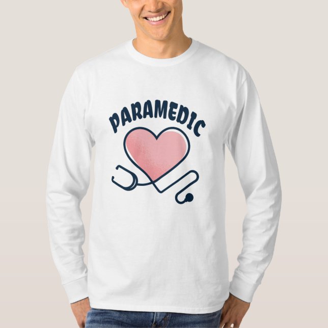 Paramedic Stethoskop mit Herz T-Shirt (Vorderseite)