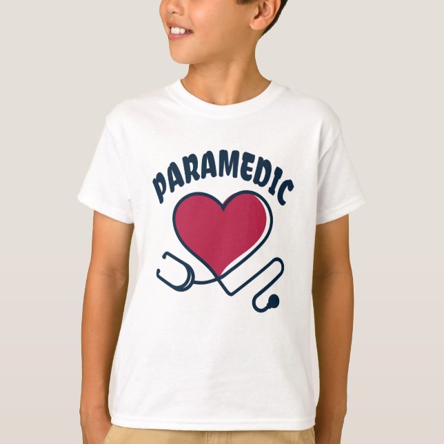 Paramedic Stethoskop mit Herz T-Shirt (Vorderseite)