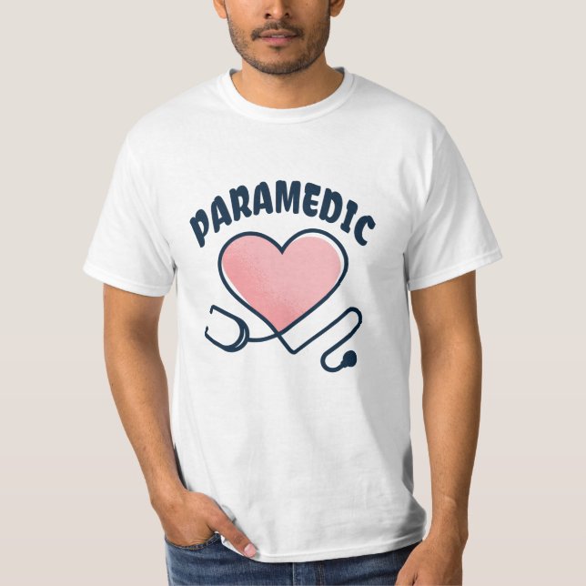 Paramedic Stethoskop mit Herz T-Shirt (Vorderseite)