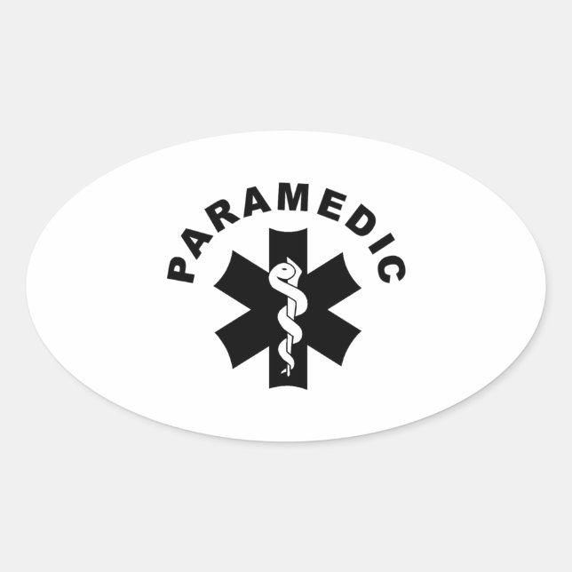 Paramedic-Thema Ovaler Aufkleber (Vorderseite)