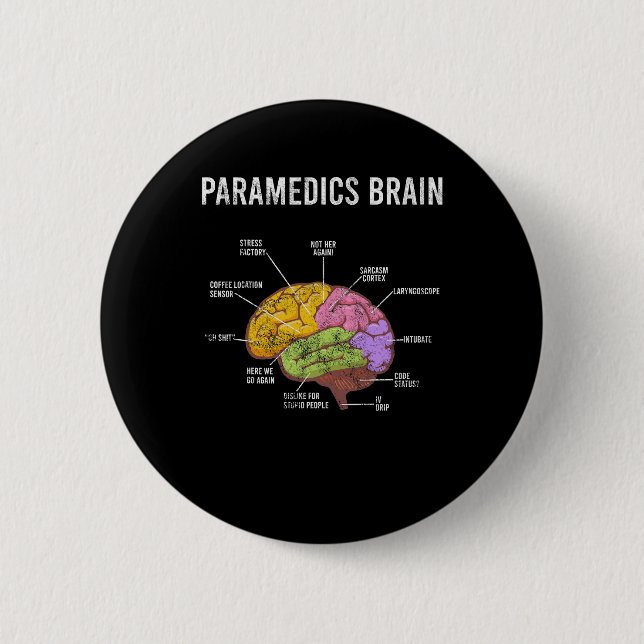 Paramedics Brain Medical EMT EMS First Aider Medic Button (Vorderseite)