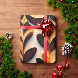 Parametric 3D Blume Gold Modernes Mosaikmuster Geschenkpapier