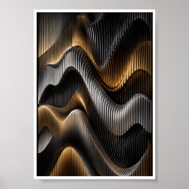Parametrische Wellenwandkunst  Poster (Vorne)