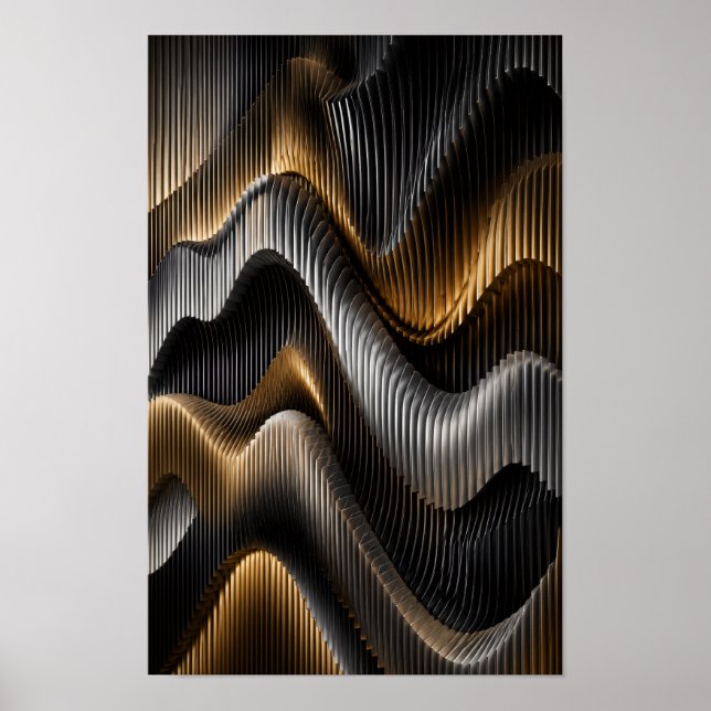 Parametrische Wellenwandkunst  Poster (Vorne)