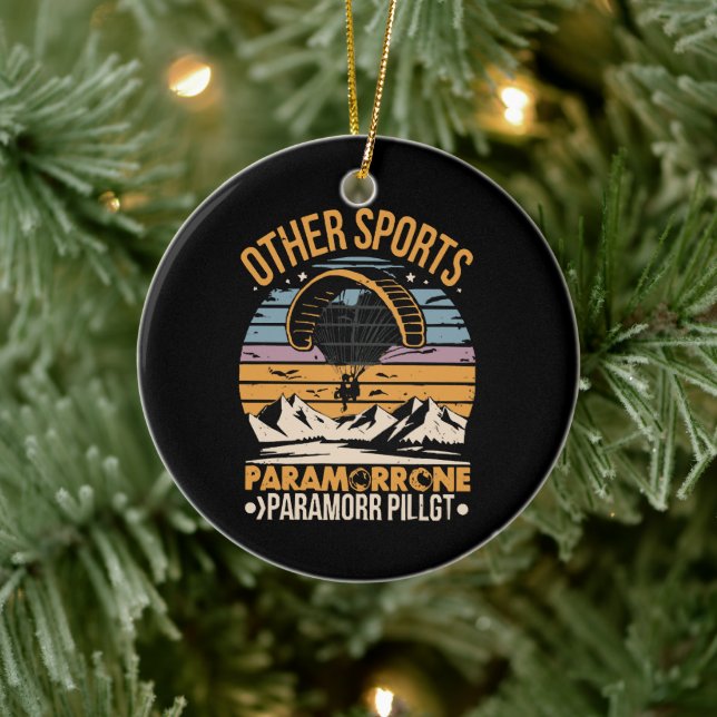 Paramotor Pilot Paramotoring Keramik Ornament (Baum)
