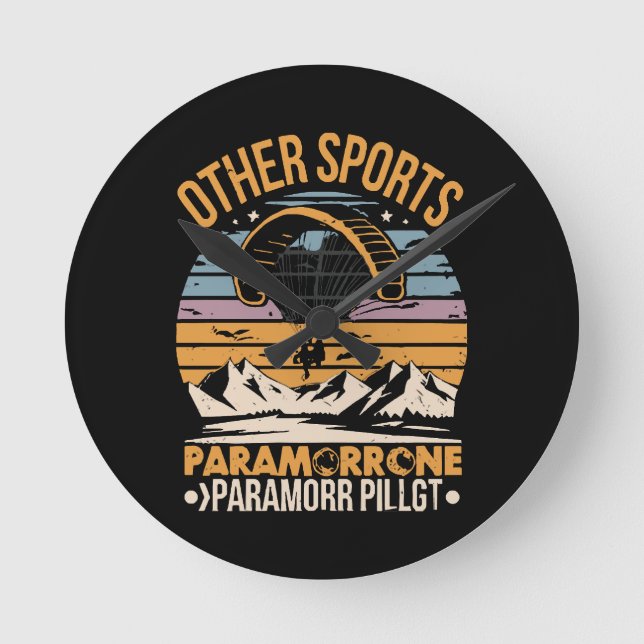 Paramotor Pilot Paramotoring Runde Wanduhr (Vorderseite)