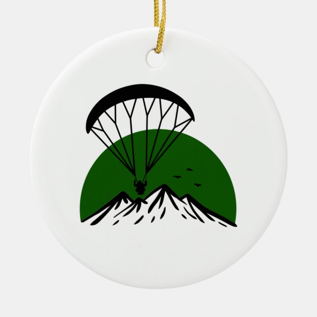 Paramotor Retro Keramik Ornament (Vorne)