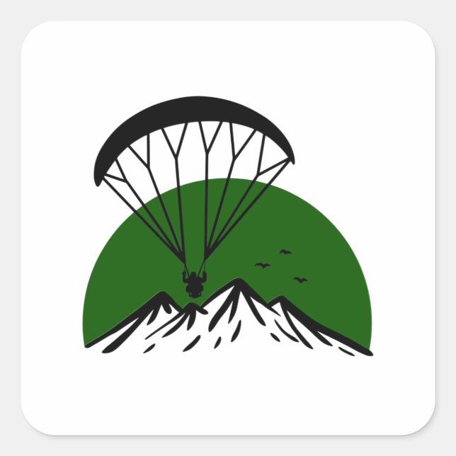 Paramotor Retro Vintage Quadratischer Aufkleber (Vorderseite)